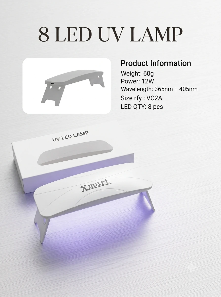 8 LED UV Lamp – UV Tempered Glass