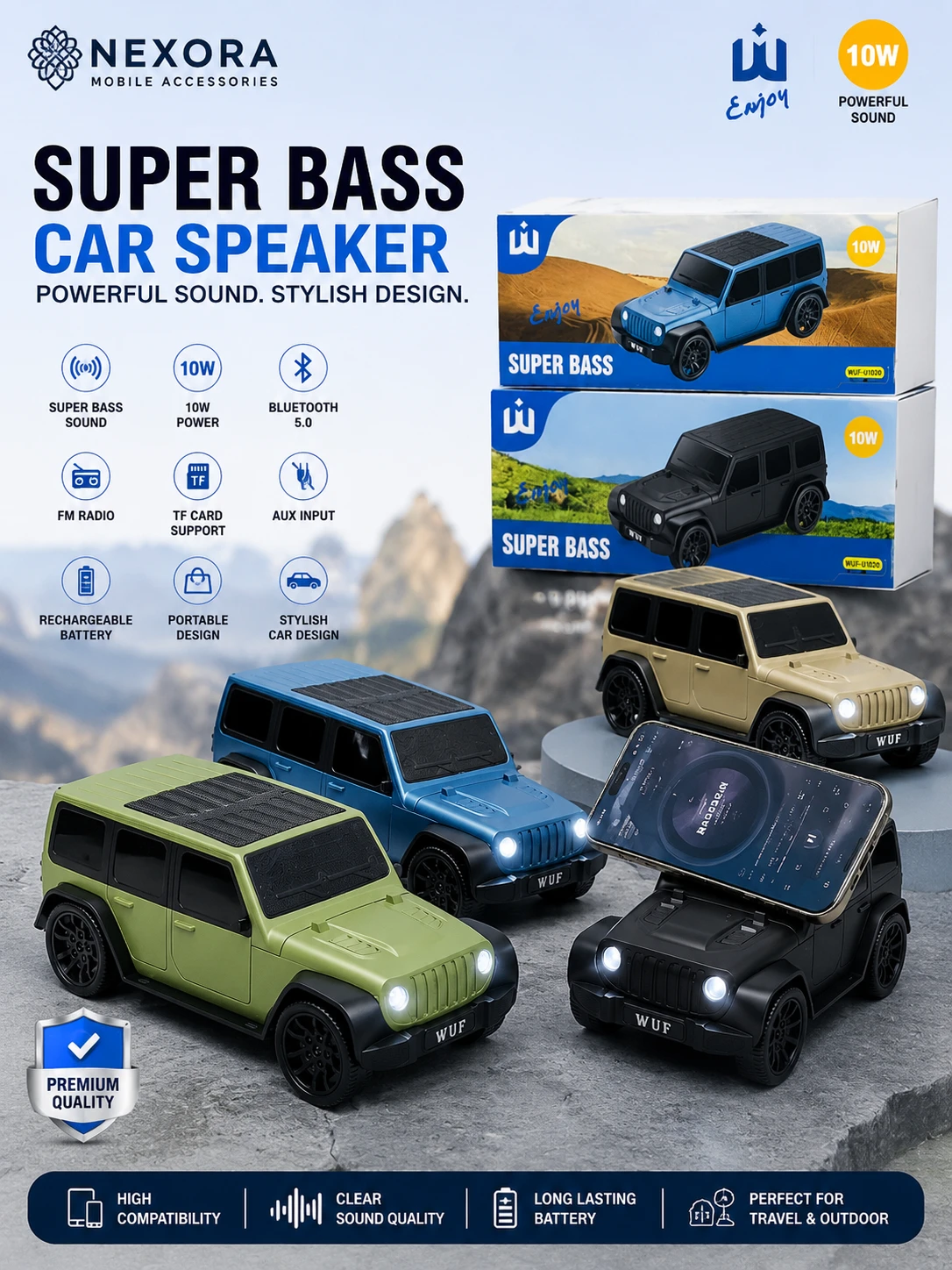 Car Shape Bluetooth Speaker with Mobile Stand